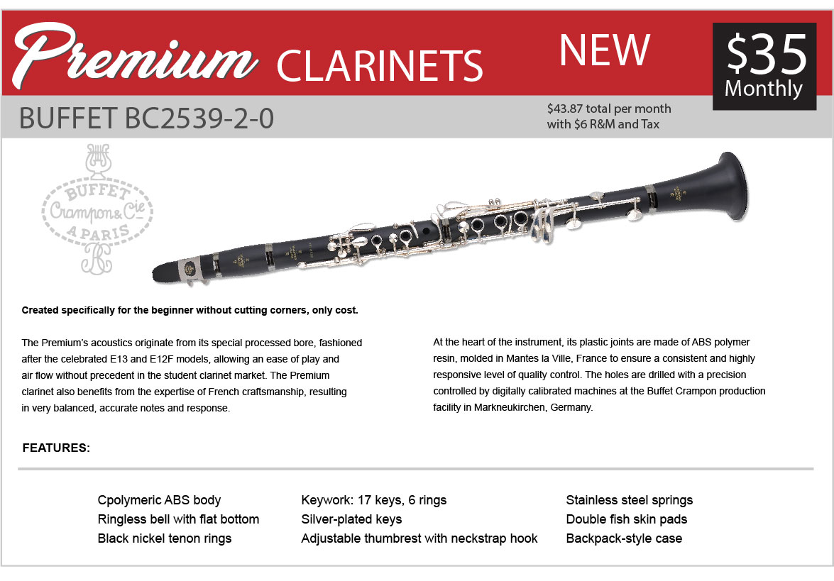 Buffet premium clarinet rent to own