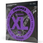 D'Addario ECG24 Chromes Flat Wound Electric Guitar Strings, Jazz Light, 11-50