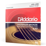 D'Addario EJ17 Phosphor Bronze Acoustic Guitar Strings, Medium, 13-56