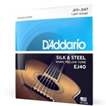 D'Addario EJ40 Silk & Steel Folk Guitar Strings, 11-47