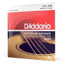 D'Addario EJ17 Phosphor Bronze Acoustic Guitar Strings, Medium, 13-56