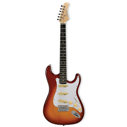 Amahi Strat Style Electric Humbucker Cherry Sunburst