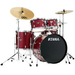 Tama Imperial Star 5 Piece Drum Set Complete Candy Apple Mist